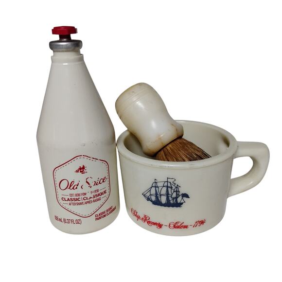 🪒💈Vintage Old Spice Shaving Set Mug Brush After Shave Classic Grooming Retro - Picture 12 of 16